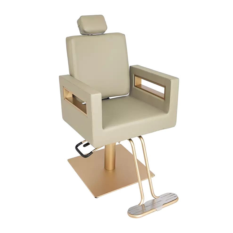 Cadeira de salão reclinável Van De Velde Elegance Plus Dourada